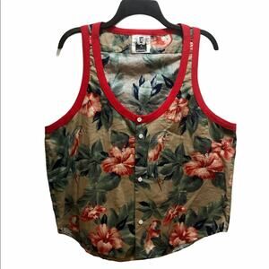 Furst of a Kind button up tropical print top